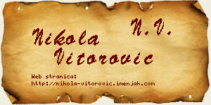 Nikola Vitorović vizit kartica